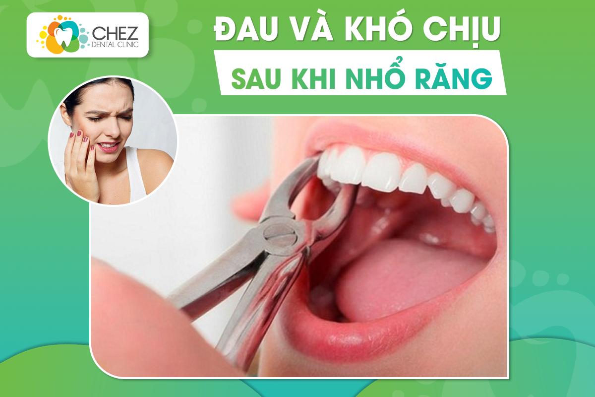 đau và khó chịu sau khi nhổ răng